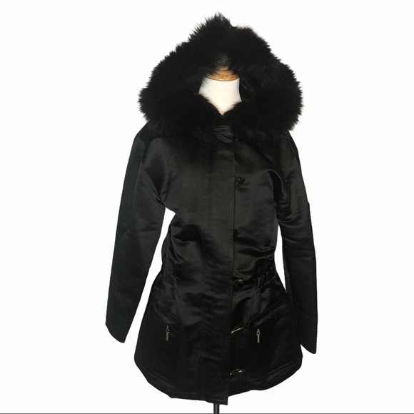 Last Chance Trilogy Black Fur Lined/Trim Hooded Parka Jacket - Picture 6 of 16